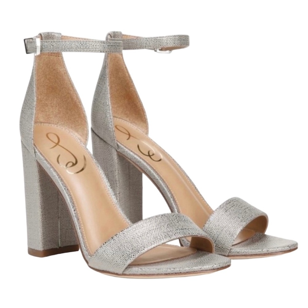 SAM EDELMAN ankle strap open toe block heel sandals women Size 5.5M